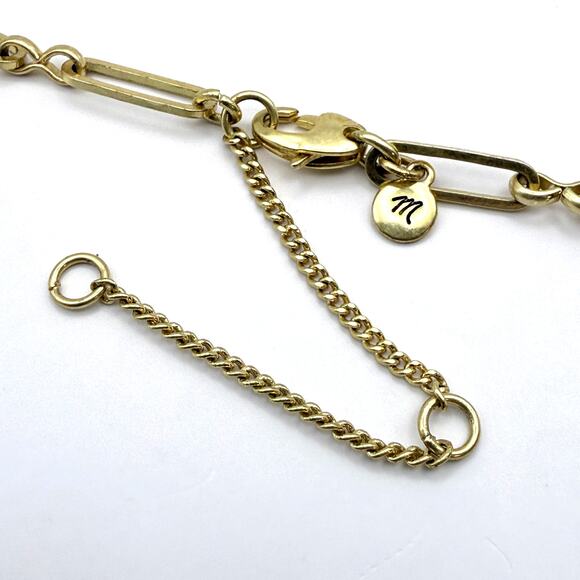 MADEWELL Paperclip Chain Necklace Matte Gold Tone Lobster Clasp Adjustable 15" - Picture 4 of 4